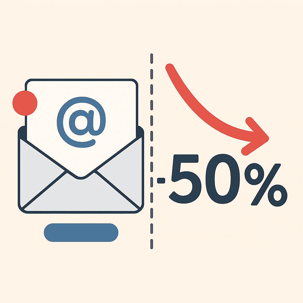 less than 50% open rates