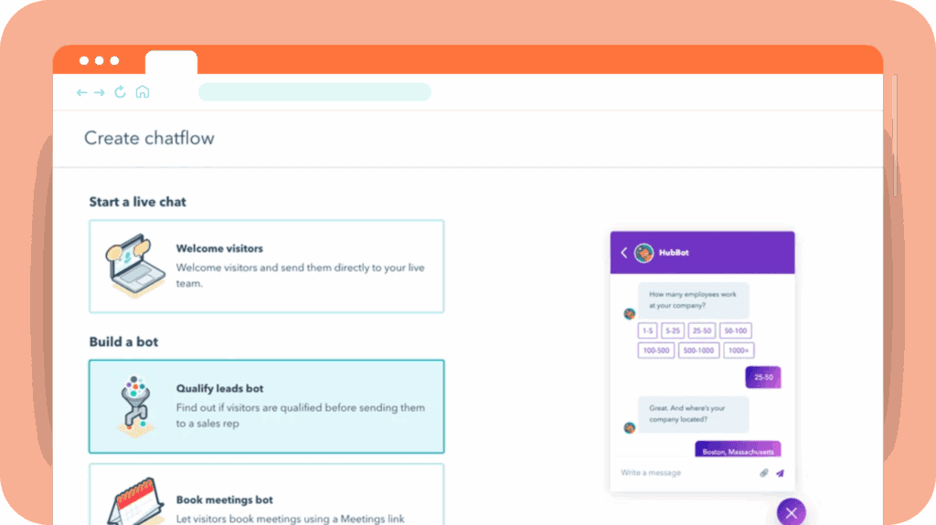 Live chat bots with Hubspot
